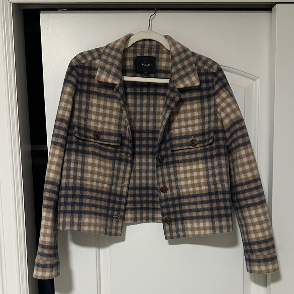 Rails Blue and Brown Checkered Blazer
